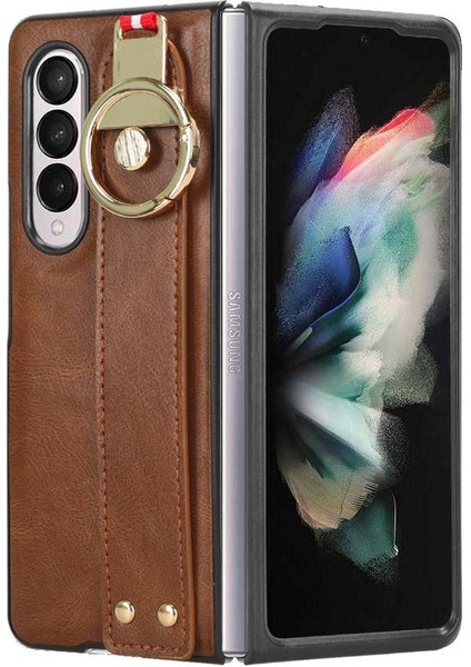 Samsung Galaxy Z Için Kılıf Fold 3 Bilek Kayışı Kolaylık Premium Pu (Yurt Dışından)