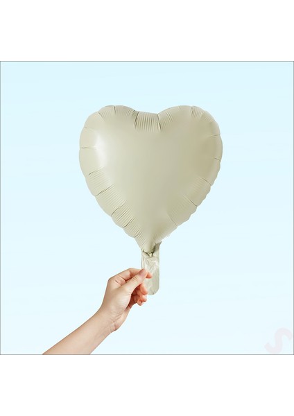 Kalp Folyo Balon, 45CM - Krem