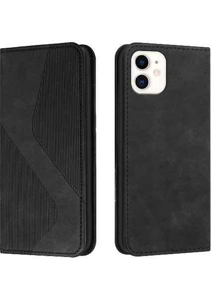 IPhone 12 Için Kılıf Mini Pu Deri Cüzdan Kickstand Manyetik Kart Yuvaları (Yurt Dışından)