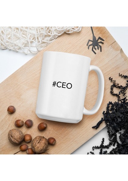 Beyaz Parlak Kupa - İngilizce Kahve Kupa