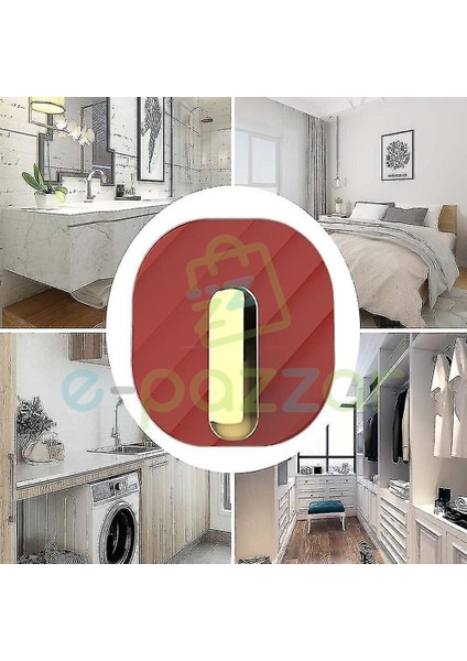 4 Adet Kırmızı Güçlü Kendinden Yapışkanlı Banyo Mutfak Anahtarlık Ofis Düzenleyici Tek Kanca Askılık