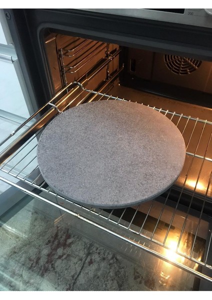 Doğal Bazalt Fırın Taşı - Yuvarlak 30CM Çap - Pizza Taşı, Ekmek Taşı, Pişirme Taşı