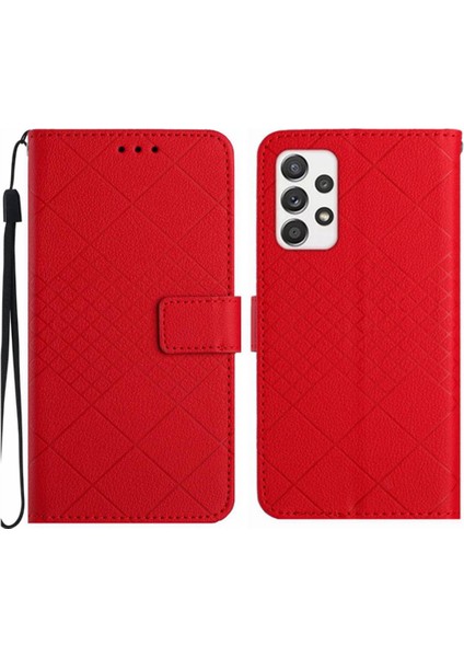 El ile Samsung Galaxy A72 Elmas Kabartmalı Manyetik Kapak Için Flip Case (Yurt Dışından)