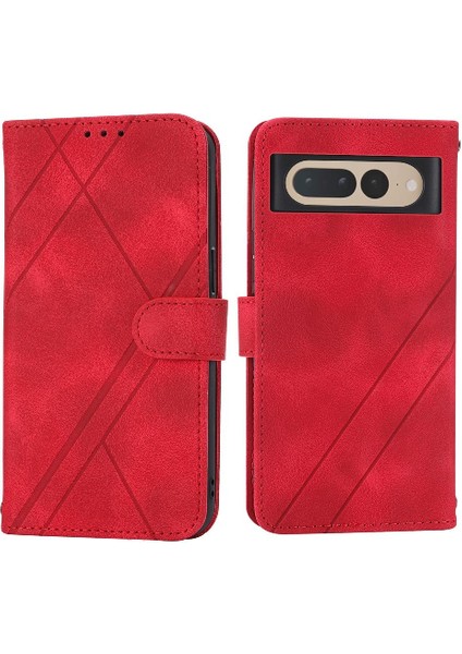 Google Piksel 8 Pro Kickstand Bilek Kayışı Pu Deri Kapak Için Filp Durumda (Yurt Dışından)