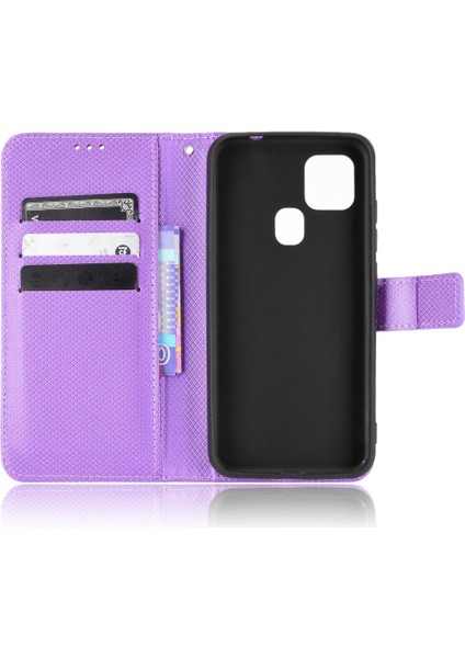 Oukitel C22 Kickstand Manyetik Cüzdan Kart Tutucu Kapak Için Kılıf (Yurt Dışından)
