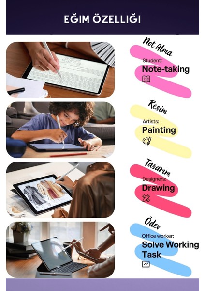 iPad 10.9 Inç Air 4. Nesil Uyumlu Manyetik ve Kablosuz Şarj Olabilen Stylus Bluetooth Tablet Kalemi