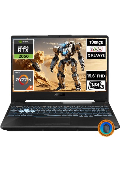 Tuf Gaming A15 FA506NF-HN050A1 Ryzen5 7535HS 8gb 1tbssd RTX2050 15.6" Fullhd Freedos Taşınabilir BILGISAYAR-CNT002