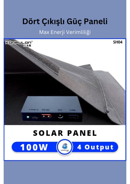 Taşınabilir Güneş Paneli Katlanabilir 100W 18V 5.5A Pv Modülü Güç Istasyonu Çift Yüzlü Monokristal Güneş Pili