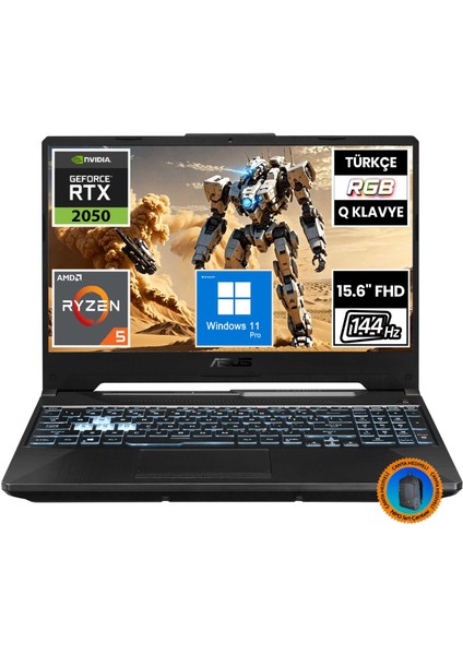 Tuf Gaming A15 FA506NF-HN050A22 Ryzen5 7535HS 32GB 512SSD RTX2050 15.6" Fullhd W11P Taşınabilir BILGISAYAR-CNT023