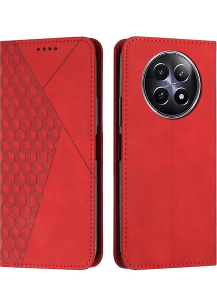 Realme 12 5g Için Kılıf Darbeye Kapak Kapak Yan Toka Pu Deri Tam (Yurt Dışından)