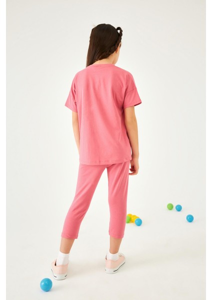 Positive Baskılı Basic Kız Çocuk Taytlı Takım Gül Kurusu indirimleri