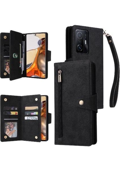Xiaomi 11T/11T Pro Fermuar Cüzdan Kapak Manyetik Deri Kart (Yurt Dışından)
