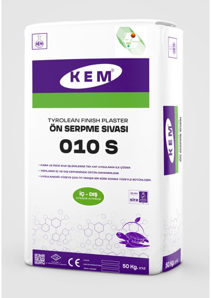 Ön Serpme Sıva (Iç/dış) Elyaf Donatılı Beyaz