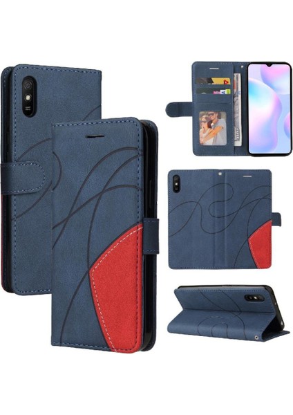 BDT Boutique Xiaomi Redmi 9A Için Kılıf Pu Deri Kart Yuvası Standı ile Folio Kılıf Çevirin (Yurt Dışından)