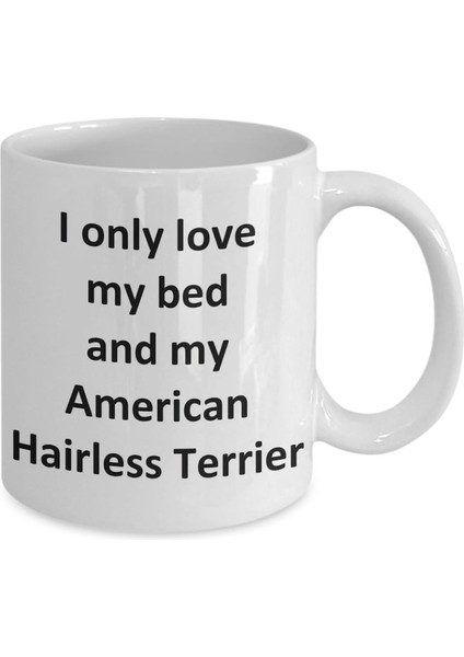 Komik Amerikan Tüysüz Teriyer Kupa - Love My Bed ve American Hairless Te - Ingilizce Kahve Kupa fiyatları