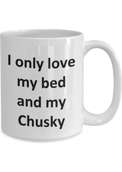 Komik Chusky Kupa - Love My Bed ve Chusky Dog Kahve Fincanı - Ingilizce Kahve Kupa Bardak
