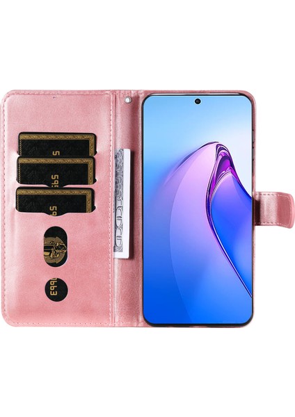 Ile Uyumlu Oppo Reno 8 Pro 5g Moda Fermuar Çevirme Deri Telefon Kılıfı Kart Tutuculu Manyetik Cüzdan Telefon Kılıfı (Yurt Dışından)