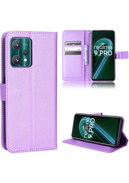 Realme 9 Pro Kickstand Kart Tutucu Manyetik Cüzdan Kapak Için Kılıf (Yurt Dışından)