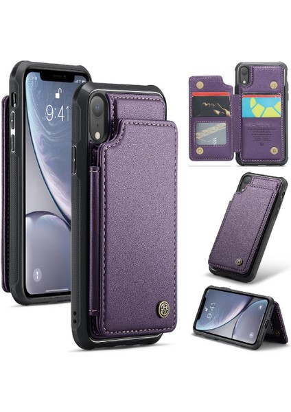 IPhone Xr Kickstand Rfıd Engelleme Pu Deri Kart Için Caseme Cüzdan Kılıf (Yurt Dışından)