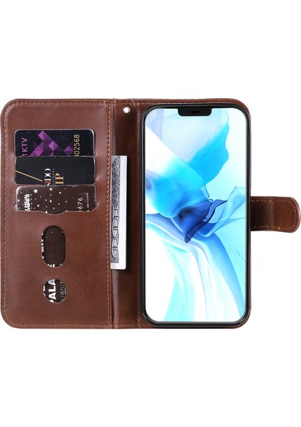 Ile Uyumlu iPhone 12/12 Pro Moda Fermuar Çevirme Deri Telefon Kılıfı Kart Tutuculu Manyetik Cüzdan Telefon Kılıfı (Yurt Dışından) fırsatları