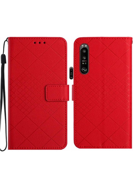 Sony Xperia 1 V Elmas Kabartmalı Manyetik Kapak Için Flip Case Cüzdan Pu (Yurt Dışından)