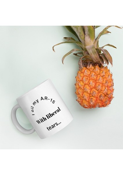 Ar-15'imi Liberal Gözyaşlarıyla Yağlarım - Beyaz Parlak Kupa - Ingilizce Kahve Kupa modelleri