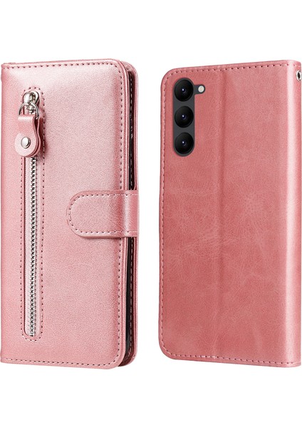 Ile Uyumlu Samsung Galaxy S24 Moda Fermuar Çevirme Deri Telefon Kılıfı Kart Tutuculu Manyetik Cüzdan Telefon Kılıfı (Yurt Dışından)