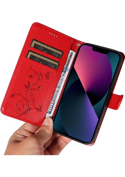 IPhone 13 Mini Yüksek Kalite Deri Cüzdan Telefon Kılıfı Kabartmalı (Yurt Dışından) indirimleri