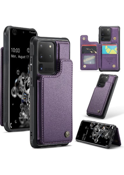 Samsung Galaxy S20 Ultra Kickstand Kart Tutucu Pu Için Caseme Cüzdan Kılıf (Yurt Dışından)