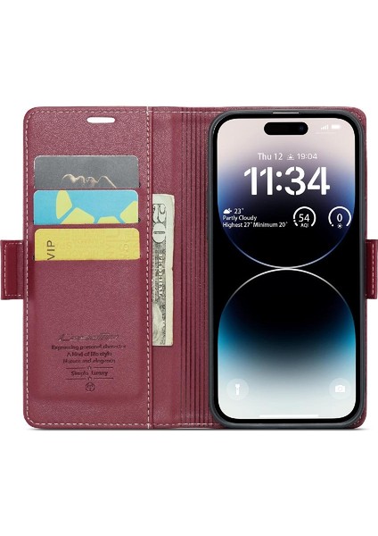 IPhone 14 Pro Max Darbeye Dayanıklı Durumda Anti Dolandırıcılık Cüzdan Durumda (Yurt Dışından)