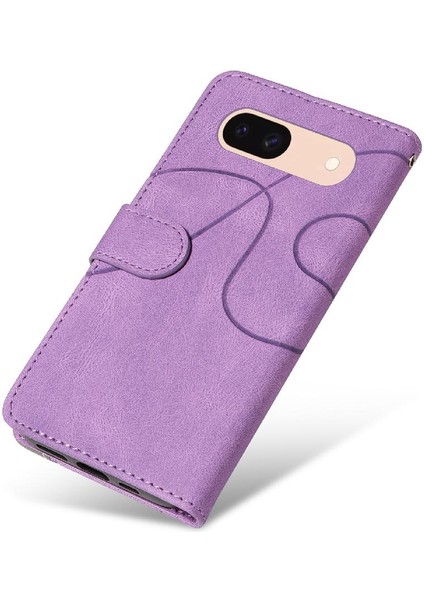 Kart Yuvası Standı Iki Renkli Dikiş Pu Flip ile Google Piksel 8A Için Kılıf (Yurt Dışından) modelleri