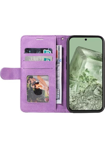 Kart Yuvası Standı Iki Renkli Dikiş Pu Flip ile Google Piksel 8A Için Kılıf (Yurt Dışından) fırsatları