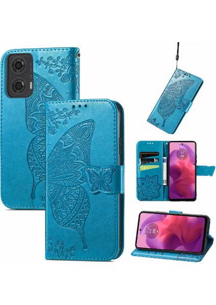Motorola Moto G24 Kelebek Cüzdan Iş Kanat Çok Renkli (Yurt Dışından)