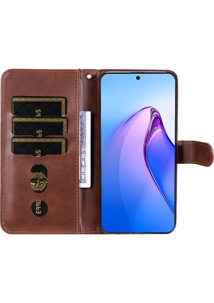 Ile Uyumlu Oppo Reno 8 Pro 5g Moda Fermuar Çevirme Deri Telefon Kılıfı Kart Tutuculu Manyetik Cüzdan Telefon Kılıfı (Yurt Dışından)