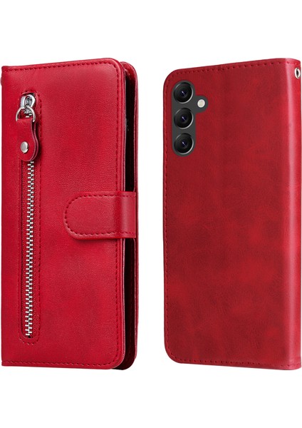 Ile Uyumlu Samsung Galaxy A14 5g Moda Fermuar Çevirme Deri Telefon Kılıfı Kart Tutuculu Manyetik Cüzdan Telefon Kılıfı (Yurt Dışından) fırsatları