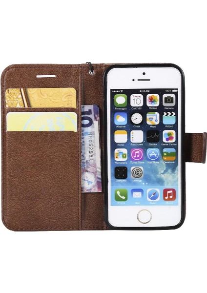 Iphone 5s Iş Cüzdan Telefon Kılıfı Için Flip Case Klasik Düz Renk (Yurt Dışından) indirimleri