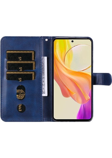 Ile Uyumlu Vıvo Y36 Moda Fermuar Çevirme Deri Telefon Kılıfı Kart Tutuculu Manyetik Cüzdan Telefon Kılıfı (Yurt Dışından) fırsatları