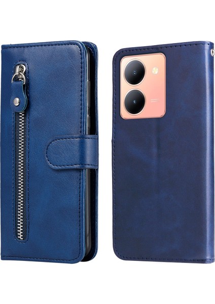 Ile Uyumlu Vıvo Y36 Moda Fermuar Çevirme Deri Telefon Kılıfı Kart Tutuculu Manyetik Cüzdan Telefon Kılıfı (Yurt Dışından) indirimleri