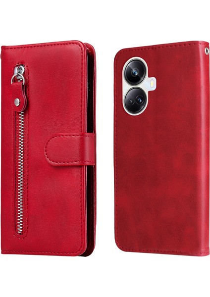Ile Uyumlu Realme 10 Pro Plus Moda Fermuar Çevirme Deri Telefon Kılıfı Kart Tutuculu Manyetik Cüzdan Telefon Kılıfı (Yurt Dışından) fırsatları