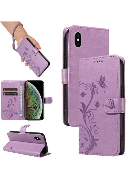 IPhone Xs Max Kabartmalı Kelebek Cüzdan Telefon Kılıfı El ve (Yurt Dışından)