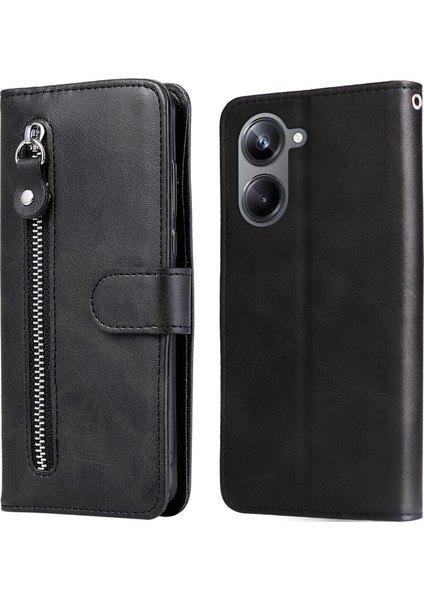 Ile Uyumlu Realme 10 Pro 5g Moda Fermuar Çevirme Deri Telefon Kılıfı Kart Tutuculu Manyetik Cüzdan Telefon Kılıfı (Yurt Dışından) fırsatları