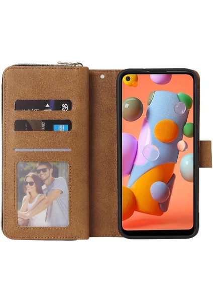 Samsung Galaxy A11 Için Kılıf Kart Tutucu El Kayışı Fermuar ile Kapak Çevirin (Yurt Dışından) modelleri