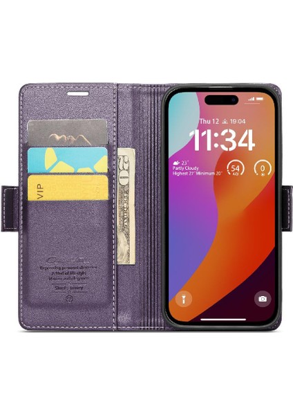 IPhone 15 Pro Max Anti Dolandırıcılık Kart Yuvası Cüzdan Durumda Durumda (Yurt Dışından)
