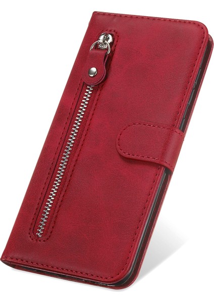 Ile Uyumlu iPhone 15 Moda Fermuar Çevirme Deri Telefon Kılıfı Kart Tutuculu Manyetik Cüzdan Telefon Kılıfı (Yurt Dışından) modelleri