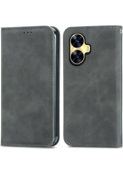 Realme C55 Için Kılıf Deri Çanta Kordon Cüzdan Basit Iş Fermuar (Yurt Dışından) fırsatları