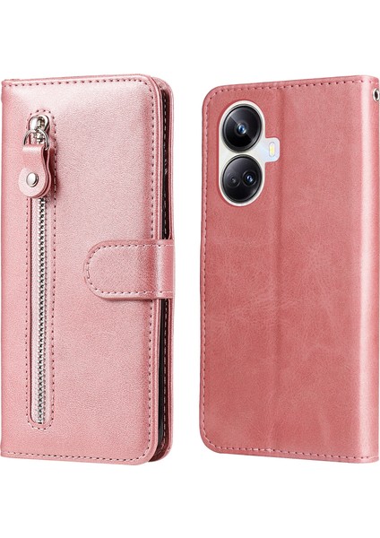 Ile Uyumlu Realme 10 Pro Plus Moda Fermuar Çevirme Deri Telefon Kılıfı Kart Tutuculu Manyetik Cüzdan Telefon Kılıfı (Yurt Dışından) fırsatları