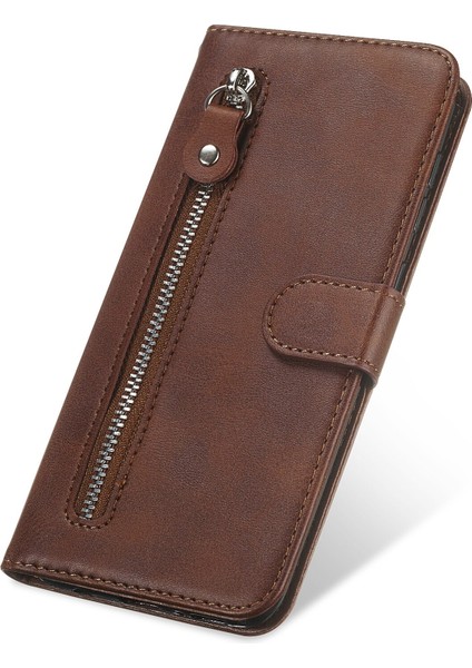 Ile Uyumlu iPhone 15 Plus Moda Fermuar Çevirme Deri Telefon Kılıfı Kart Tutuculu Manyetik Cüzdan Telefon Kılıfı (Yurt Dışından) modelleri