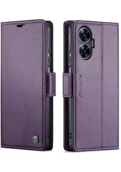 Realme C55 Cüzdan Durumda Kart Yuvası Kickstand Darbeye Dayanıklı (Yurt Dışından)