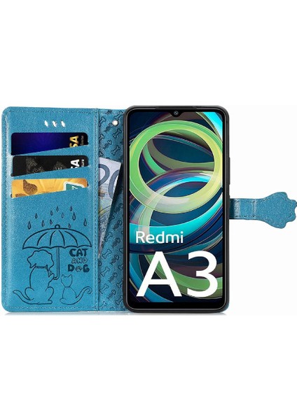 Xiaomi Redmi A3 Darbeye Kapak Kapak Için Kılıf Kısa Kayış Deri Kılıf (Yurt Dışından)