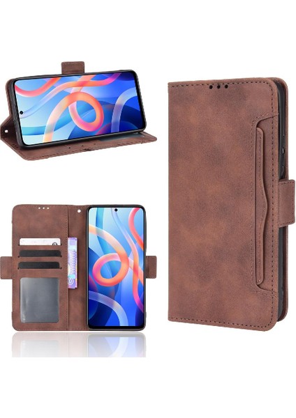 Xiaomi Poco M4 Pro Ayarlanabilir Ayrılabilir Kart Tutucu Manyetik Kapatma Deri Cüzdan Kapak (Yurt Dışından)